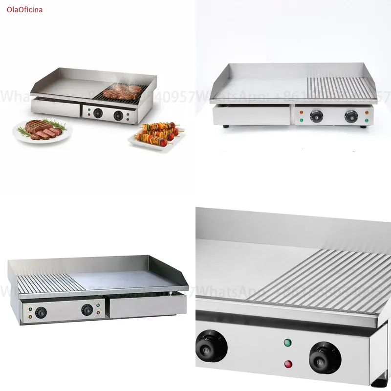 Commercial Kitchen Griddle - Professional Electric Griddle 4.4KW Stainless Steel