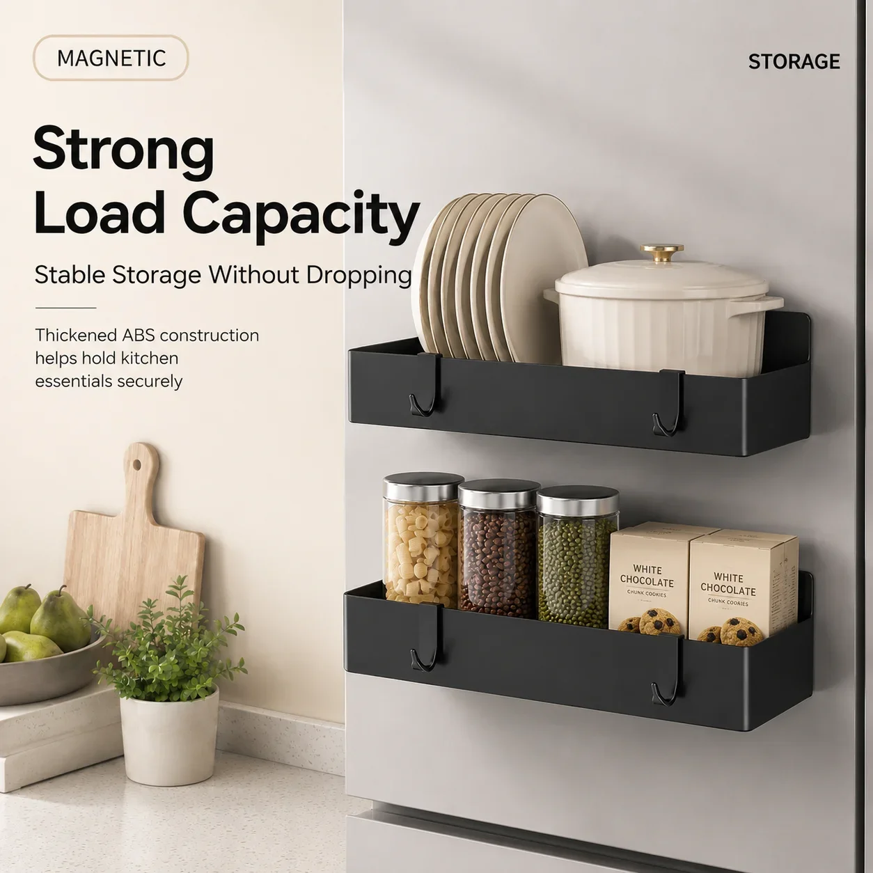 Commercial Kitchen Door - Magnetic Refrigerator Storage Rack ABS Wall