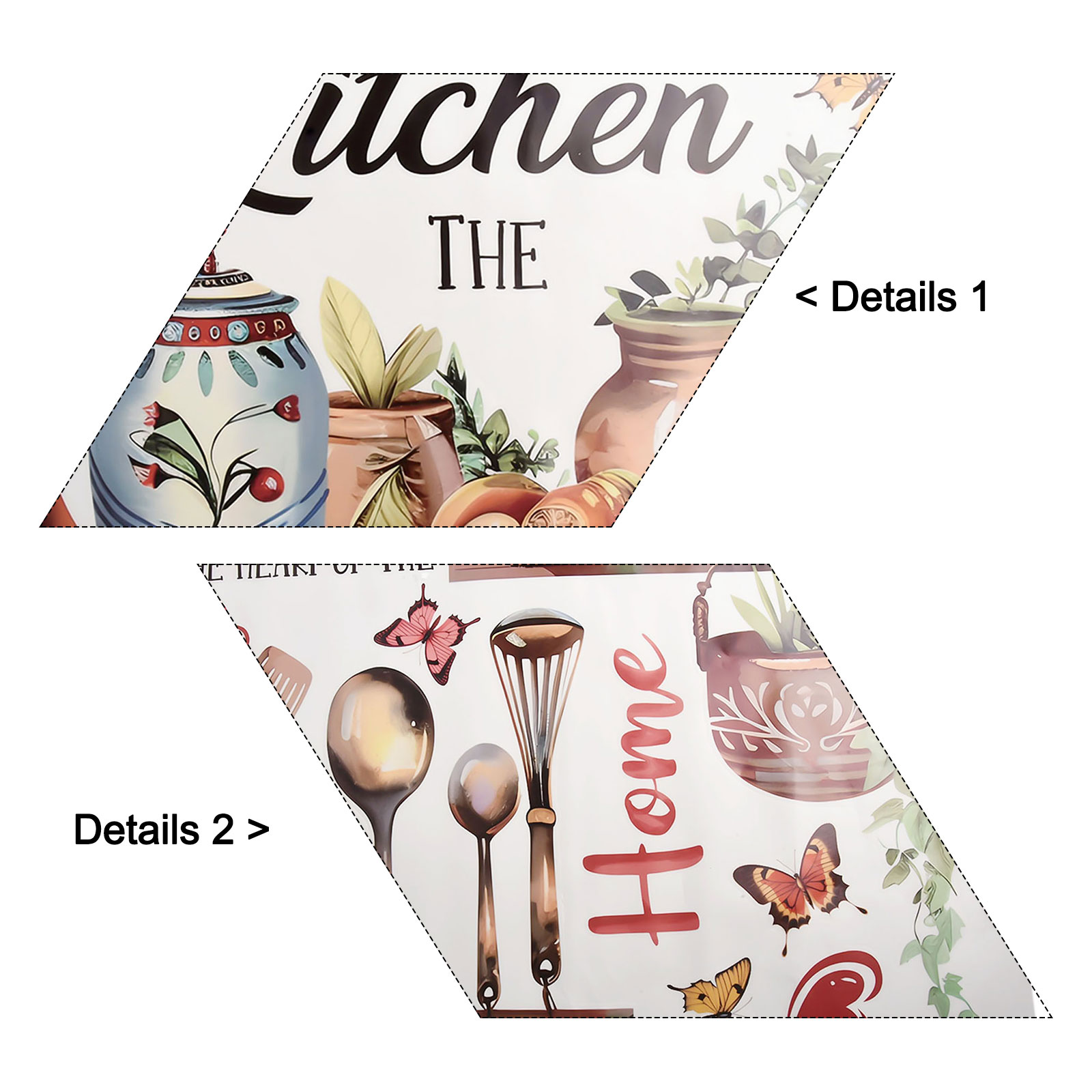 Commercial Kitchen Projects - Floral Design PVC Wall Sticker for