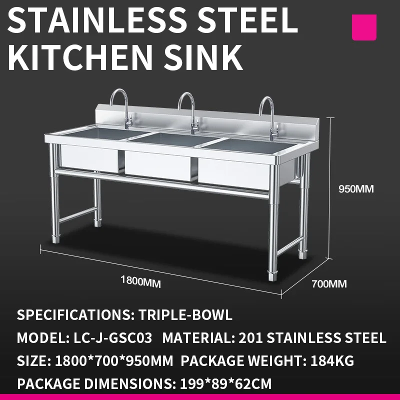 Commercial Kitchen Sink - Kitchen Sink—Commercial Cafeteria and Restaurant Double-Basin