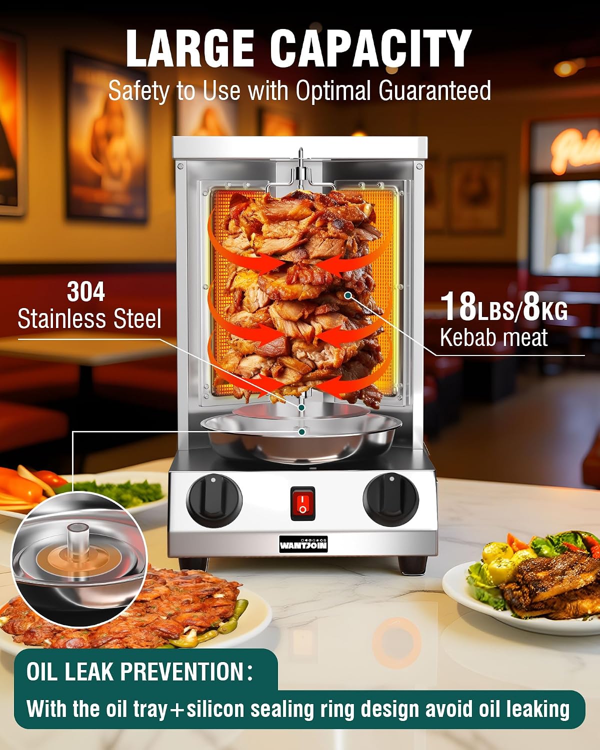 Gas Vertical Rotisserie Shawar - Kebab Shawarma Machine review and price